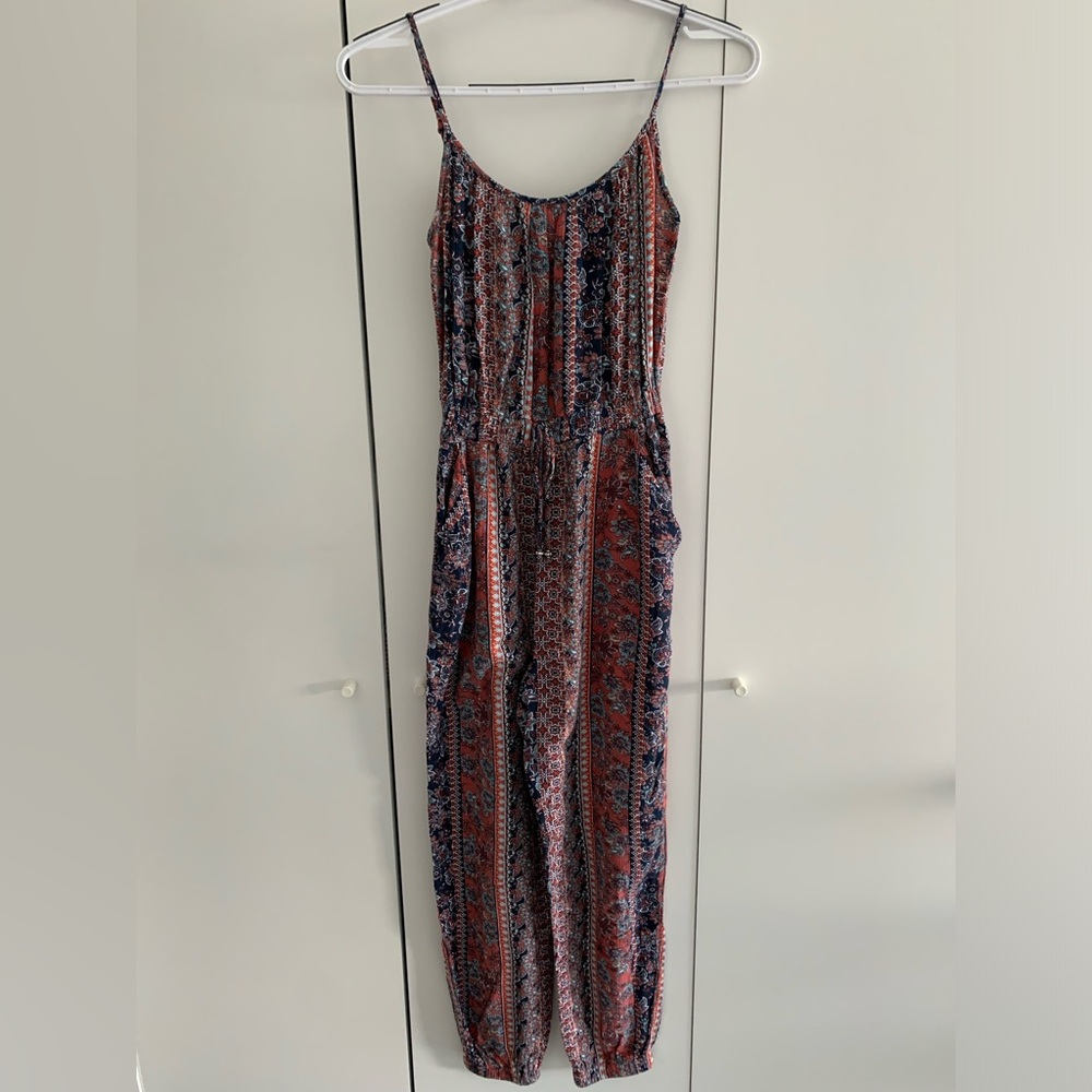 Kingston Grey Print Jumpsuit Size XXS